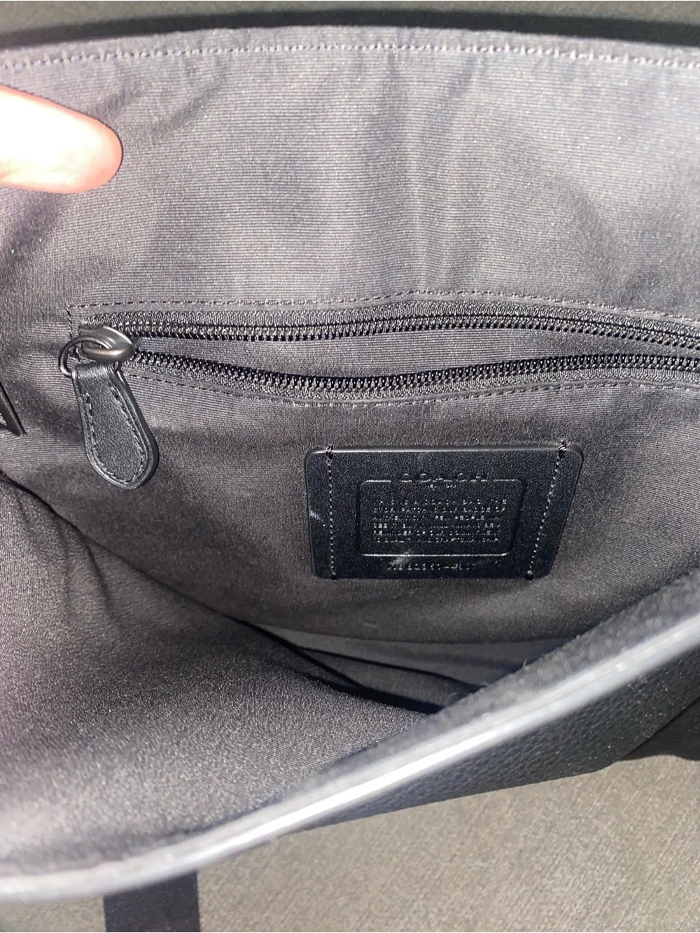 Coach Black Pebbled Leather Messenger Bag with Adjustable Strap